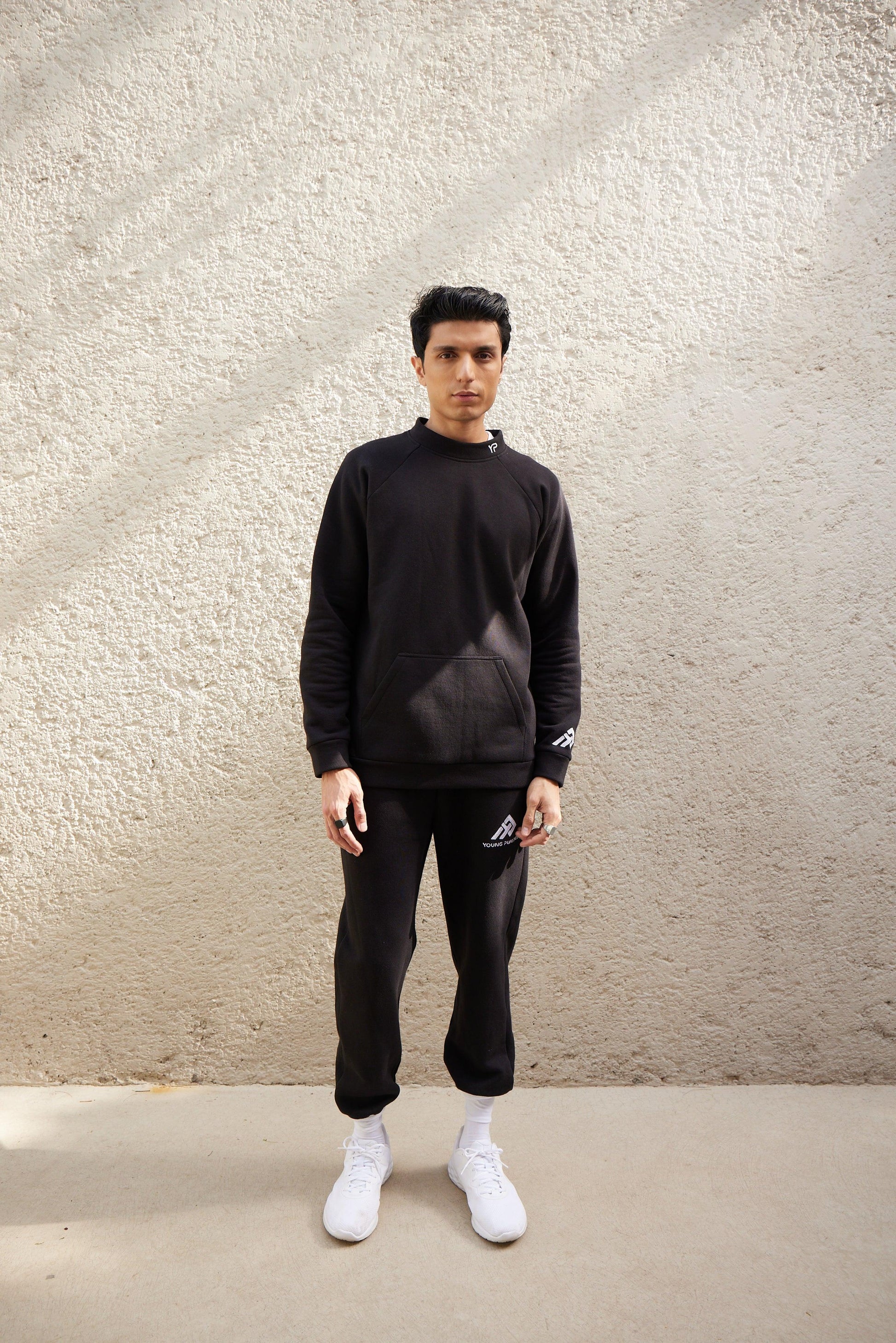 Black Round-Collar Jumper - Young Pumped