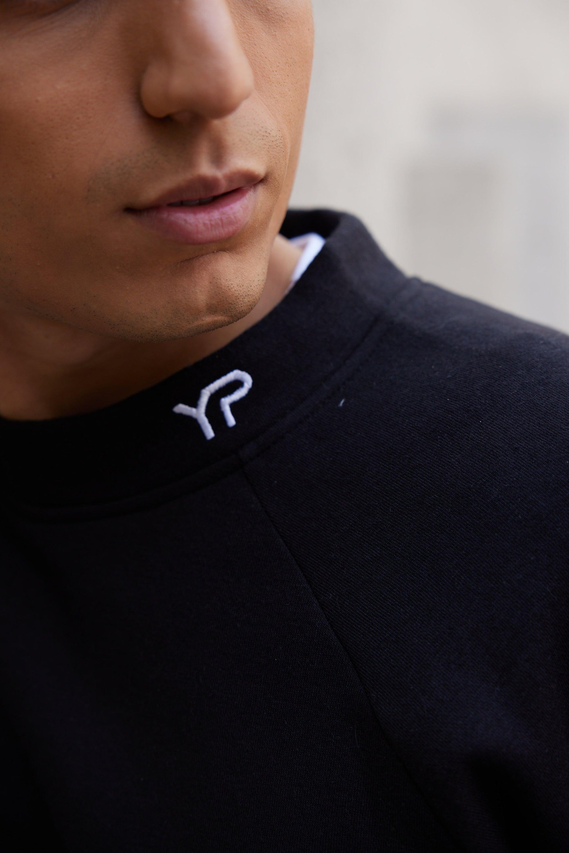 Black Round-Collar Jumper - Young Pumped