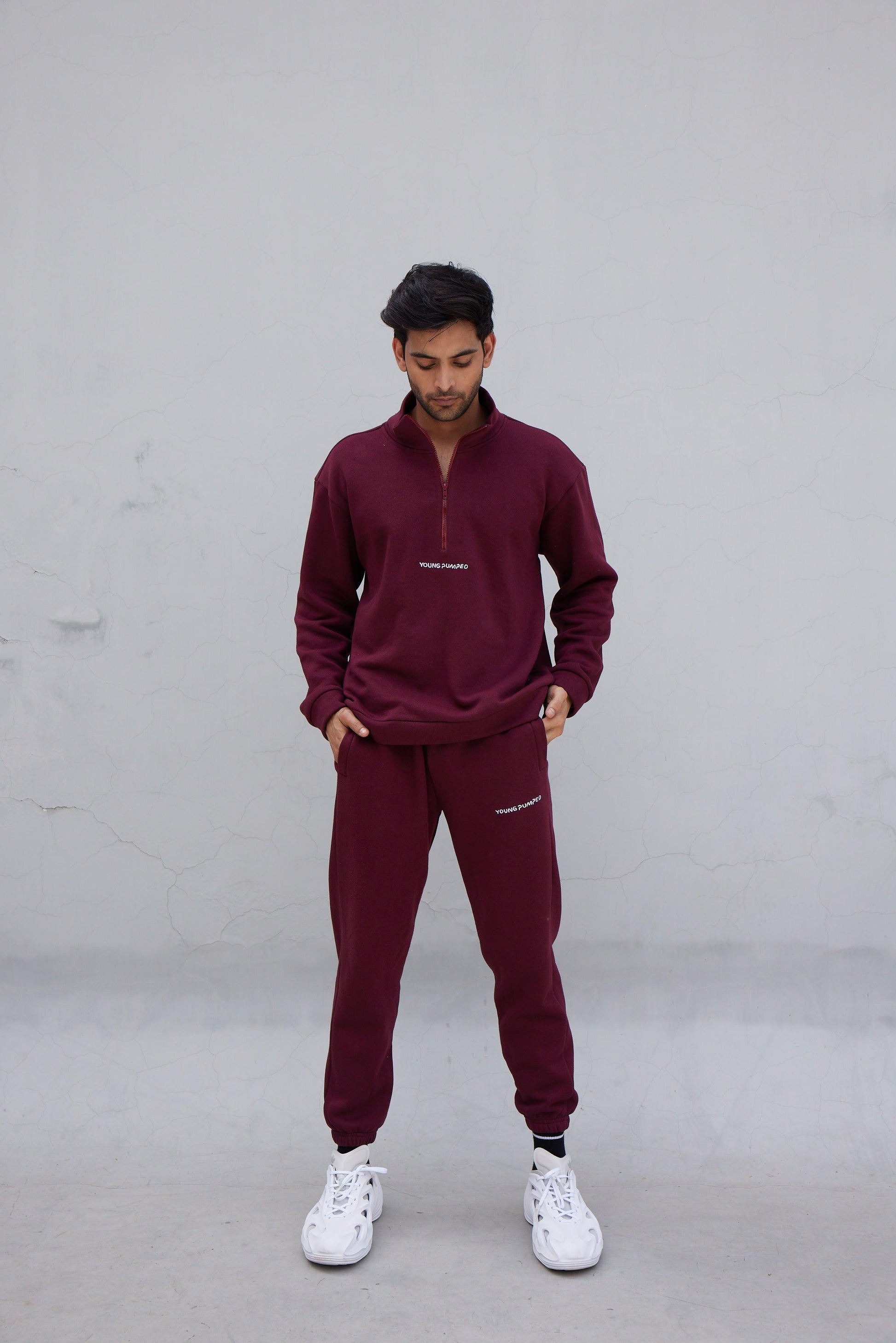 Maroon Zip-Top Jumper - Young Pumped