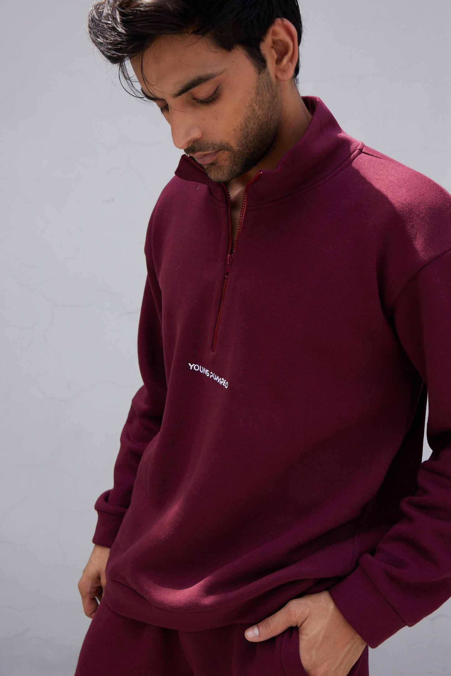 Maroon Zip-Top Jumper - Young Pumped