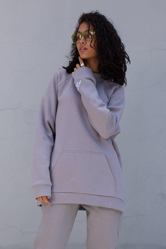 Grey Round-Collar Jumper - Young Pumped